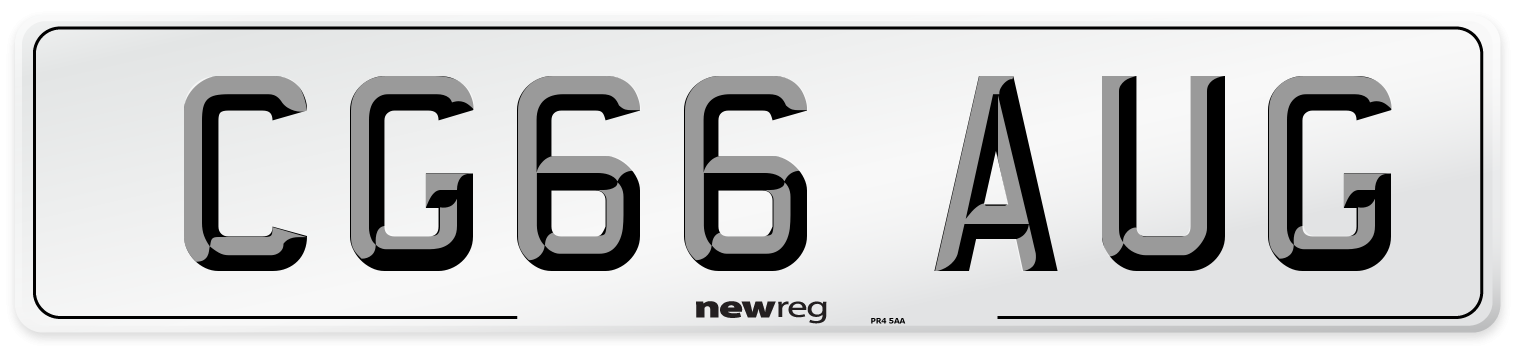 CG66 AUG Number Plate from New Reg